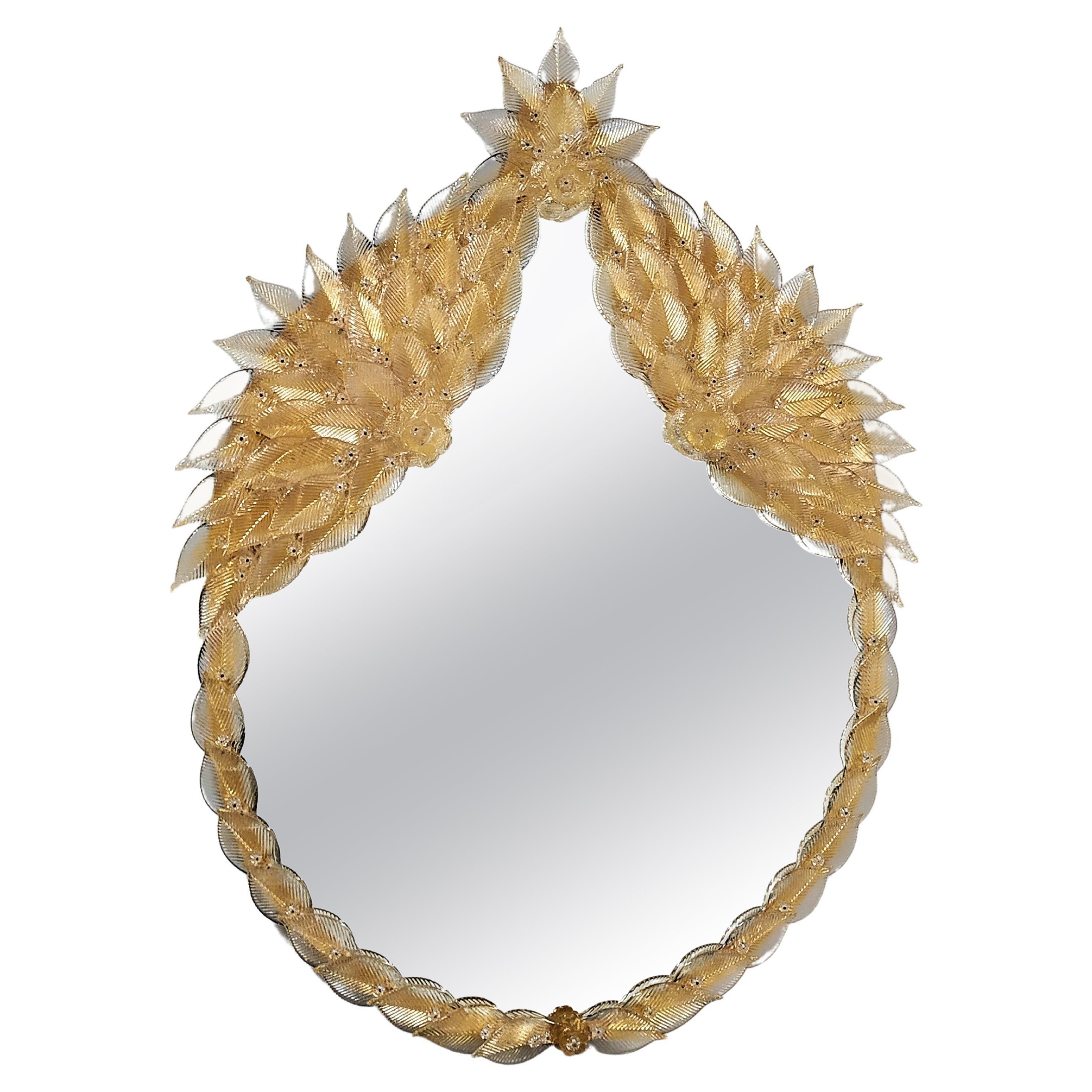"Impero", Murano Glass Mirror in Venetian Style, Handmade by Fratelli Tosi For Sale