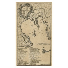 Antique Rare Map of St. Louis on the Island of Hispaniola 'Santa Domingo', 1748