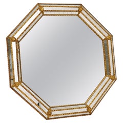 Vintage French Style Decorative Brass Mirror