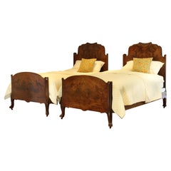 Pair of Flame Mahogany Antique Beds WP40