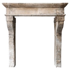 Antique 19th Century Fireplace of French Limestone! This Mantle Is in Campagnarde Style