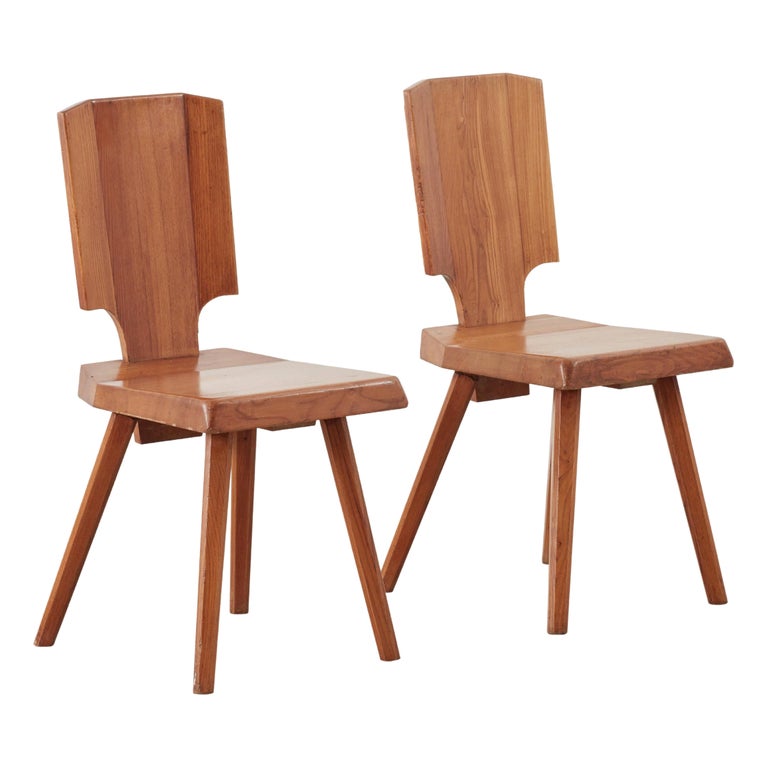 Pair Pierre Chapo S28 Chairs Chapo Sa, France, 1972 For Sale