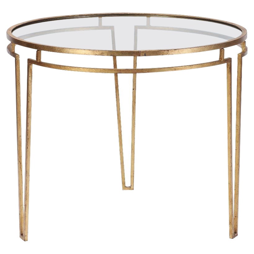 Neoclassical Style Gilt Iron Circular Side Table, contemporary