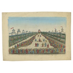 Antique Optical View of The Coronation Ceremony of The Emperor of China, ca.1770