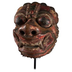 Wooden and Painted Balinese Mask