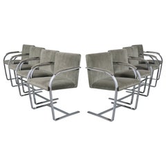 Set of Eight Mies van der Rohe for Knoll Syle Dining Chairs