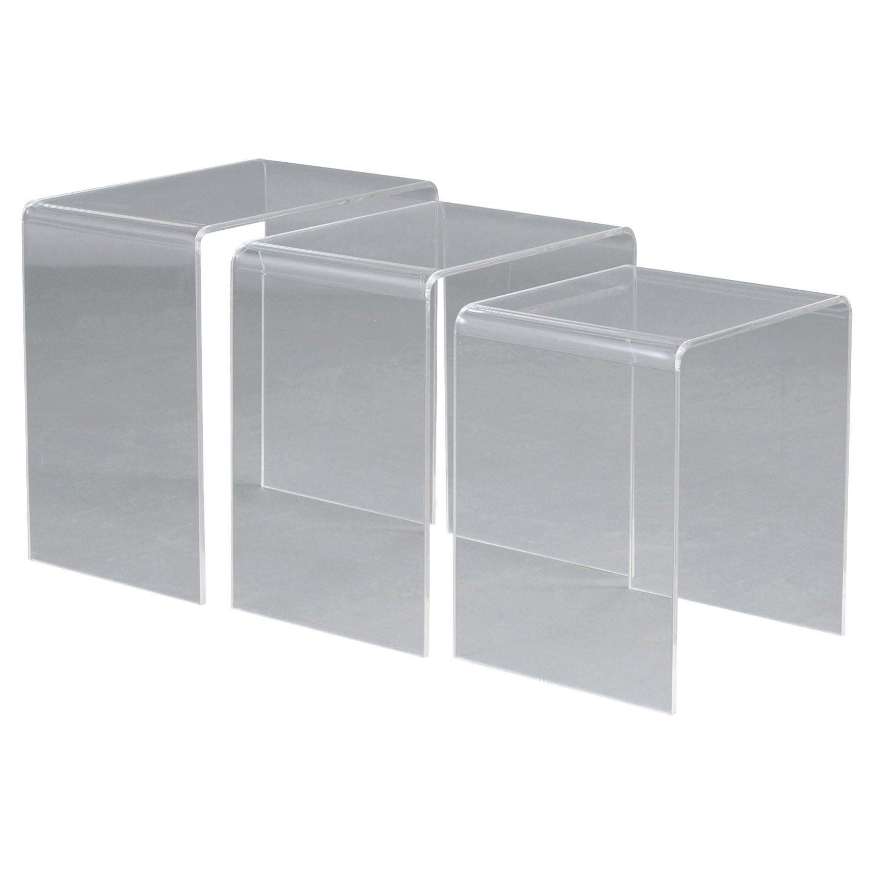 Three Lucite Stacking Tables