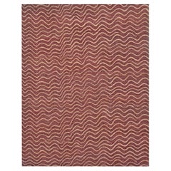 Hand-Knotted Wool and Hemp Waves Rug