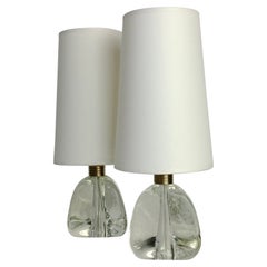 Pair of Murano Glass Table Lamps, circa 1940, Italy