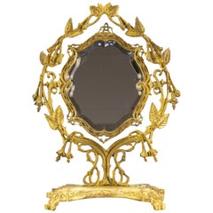 French Neoclassical Style Bronze Dressing Tabletop Mirror