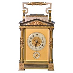 c.1900 French Multi-Finish Architectural Carriage Clock