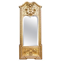 French Empire Pier Mirror, Antique Cherub Gilt, circa 1880