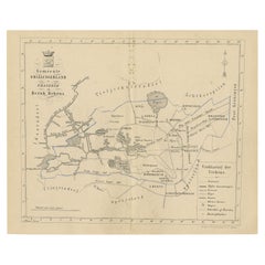 Carte ancienne de la ville néerlandaise du Smallingerland, 1861