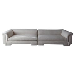 12 Foot 2-Piece Postmodern Sofa in Boucle