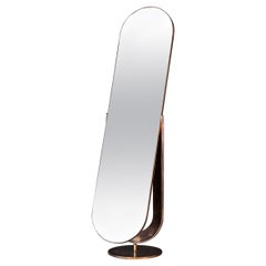 Port Free Floor Standing Mirror — Handmade in Britain — All Patinated Bronze 
