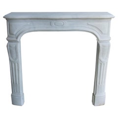Classic Hand-Carved White Marble Fireplace
