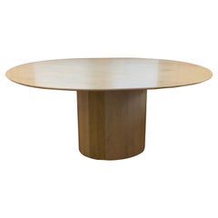 Italian 1970's Oval Mid-Century Modern Marble Pedestal Dining Table/Desk
