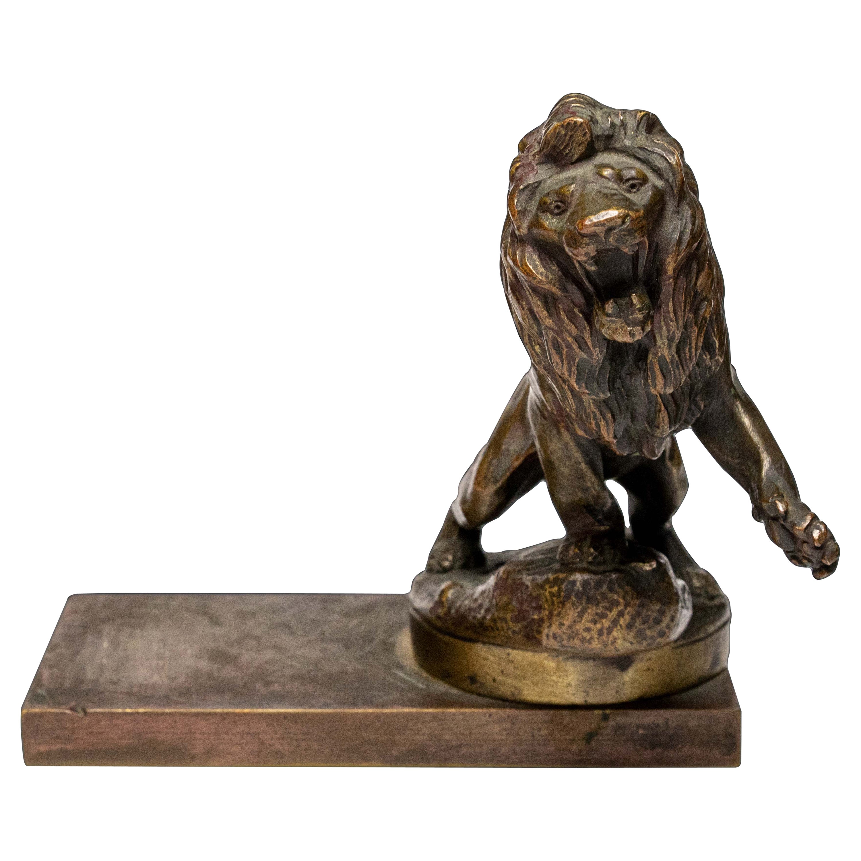 Early 20th Century Bronze Peugeot Lion Radiator Ornament by Maurice R. Marx
