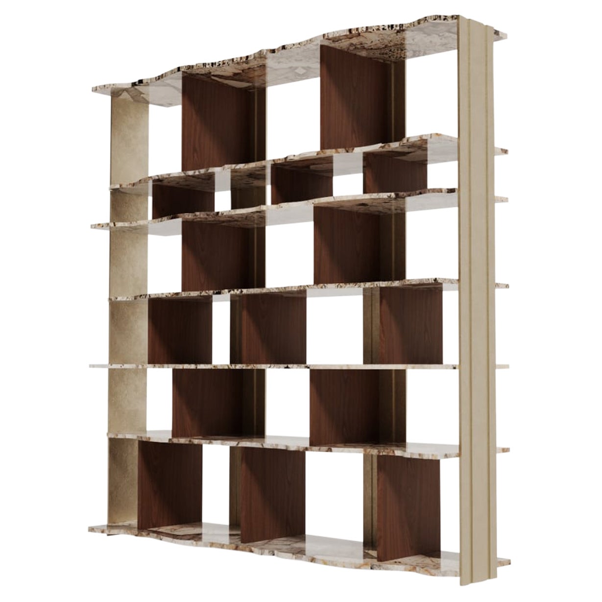 Modern Classic Patagonia Marble Carrera Bookcase by Covet House For Sale