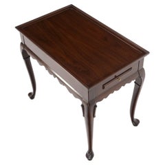 Ethan Allen Queen Ann Style Pull Out Tray Expandable Side End Occasional Table 