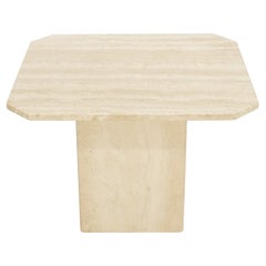 Travertine Italian Mid-Century Modern Small Side End Table Stand