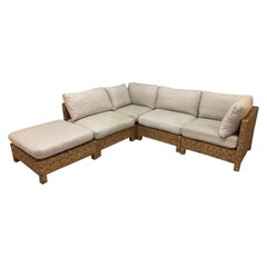 Block Wicker Woven Sectional Sofa