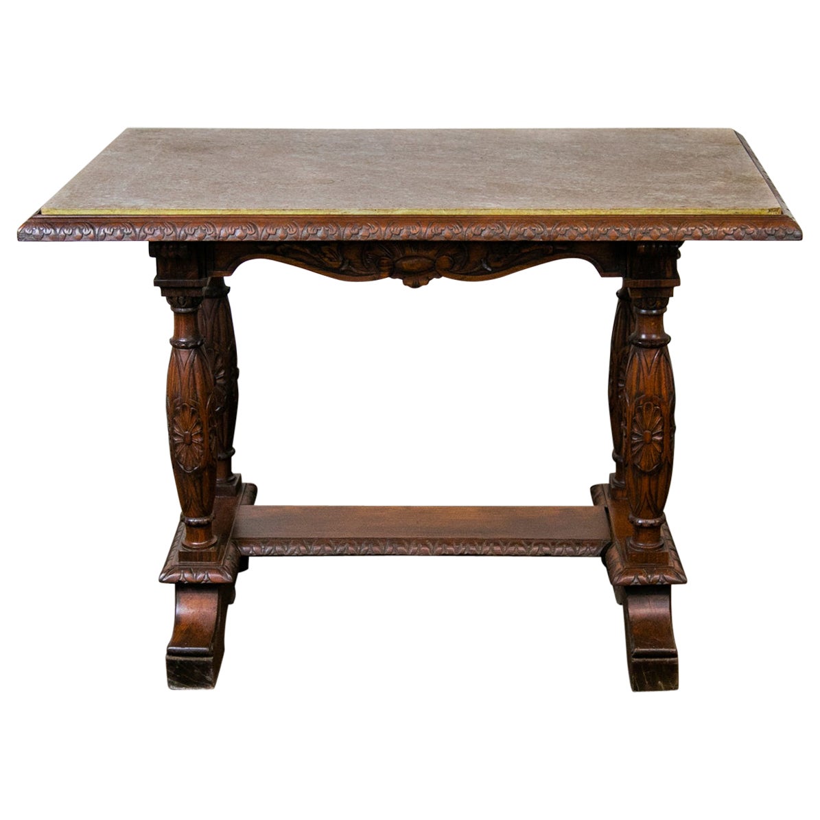 English Marble Top Center Table For Sale