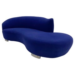 Vladimir Kagan Style Cloud Sofa in Cobalt Blue