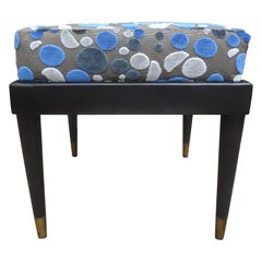 French Ebonized Ottoman in the Manner of Maison Jansen