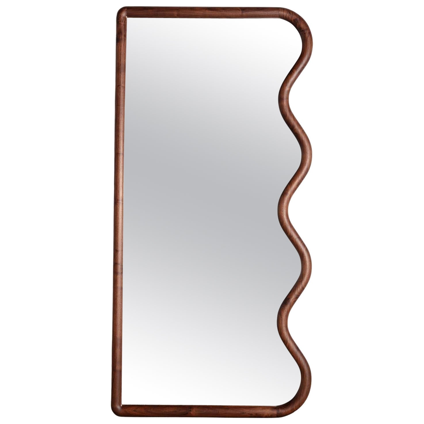 Squiggle FullLength Mirror with Walnut Frame by Christopher A. Miano For Sale at 1stDibs
