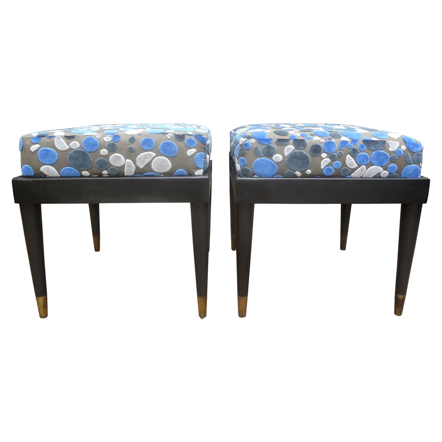 Pair of French Louis XVI Style Ottomans After Jansen  For Sale