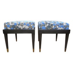 Pair of French Louis XVI Style Ottomans After Jansen