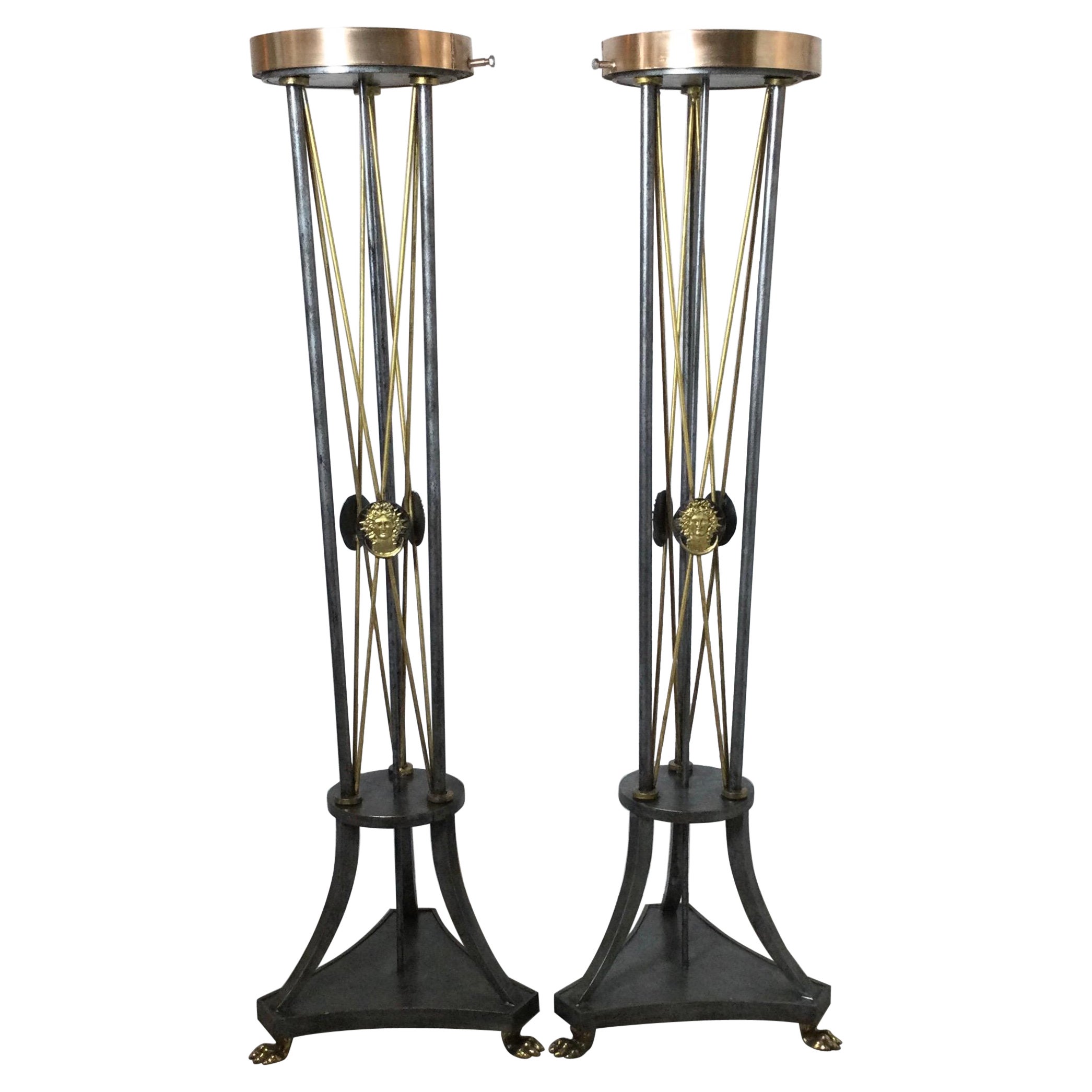 Pair of Directoire' Style Tall Pedestal Stands For Sale