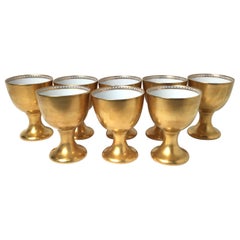 Set of Eight Fitz and Floyd Gilt Chalice Goblets