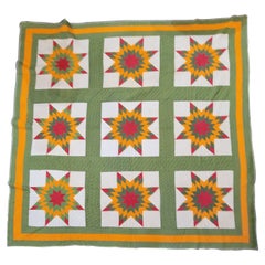 A.I.C. Antique Blazing Star Quilt, Pennsylvania, 19ème C.