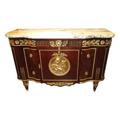 Fine 19th C French Cabinet by G. Durand, Mahogany and Gilt Bronze, Marbletop
