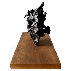 Mid Century Abstract Bronze Sculpture on Stand, circa 1965