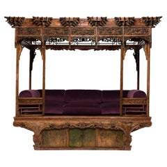 Antique Ornate Chinese Canopy Bed, c. 1750