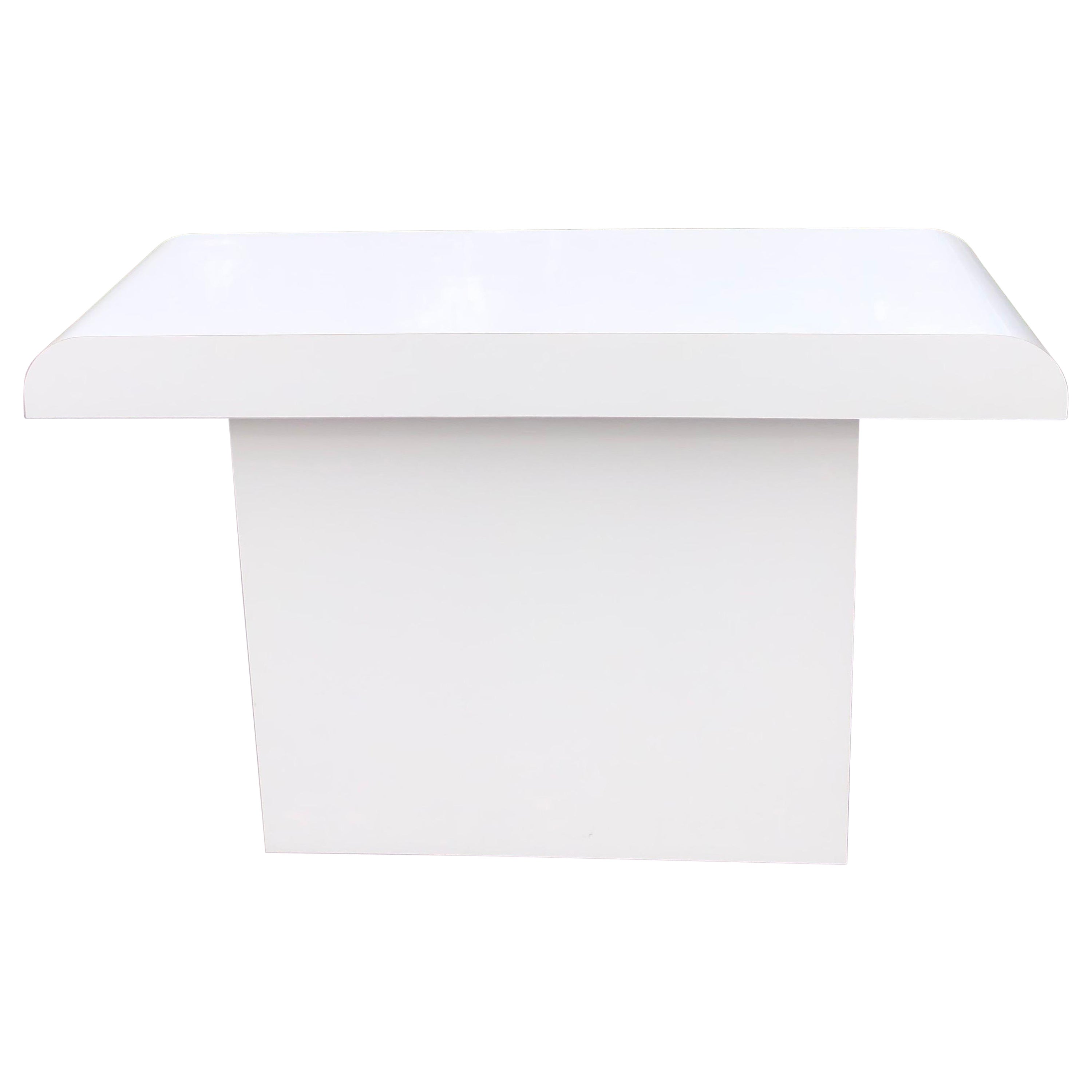 1980's Post Modern White Console Table For Sale