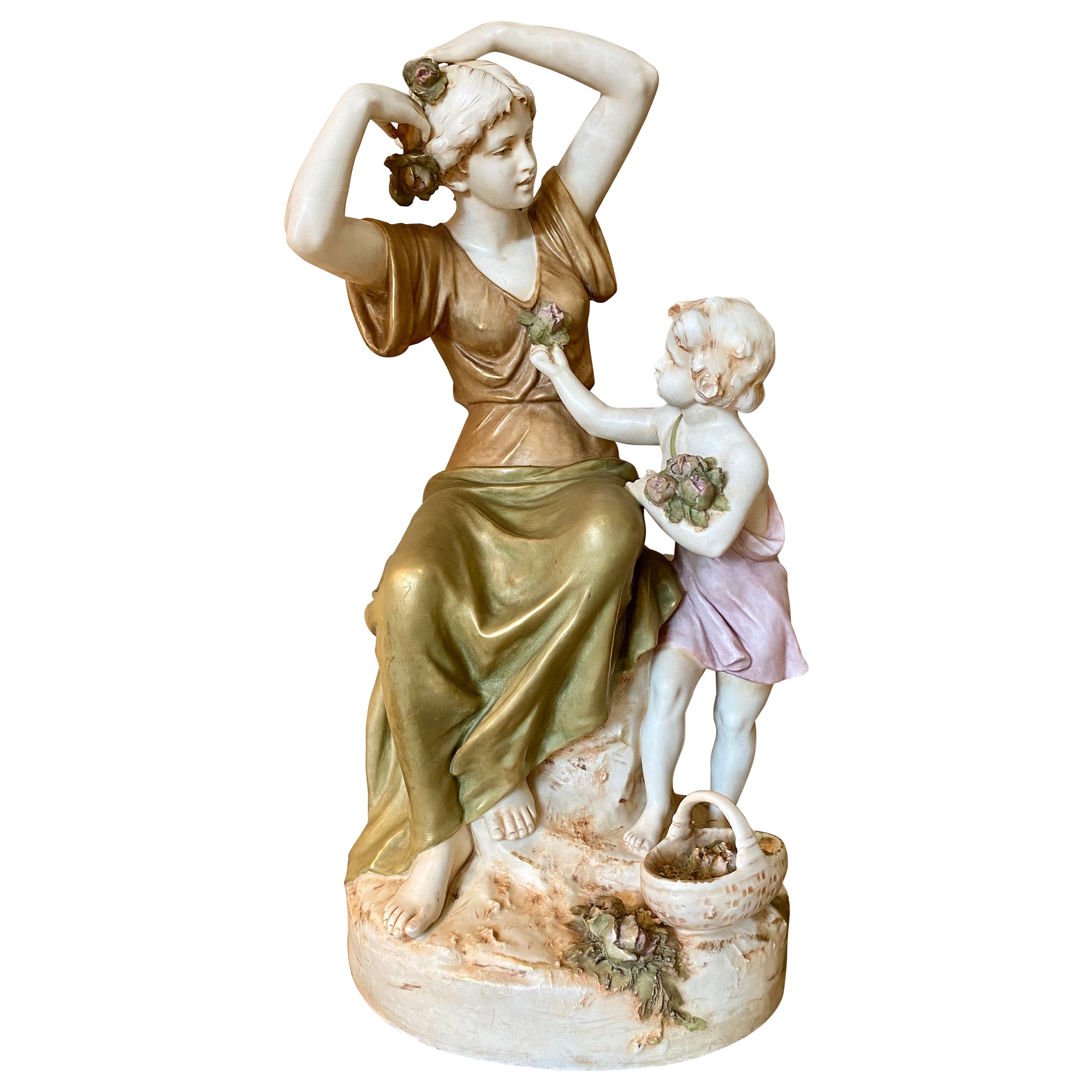 Royal Dux Bohemia, Porcelain Group 20th Century For Sale