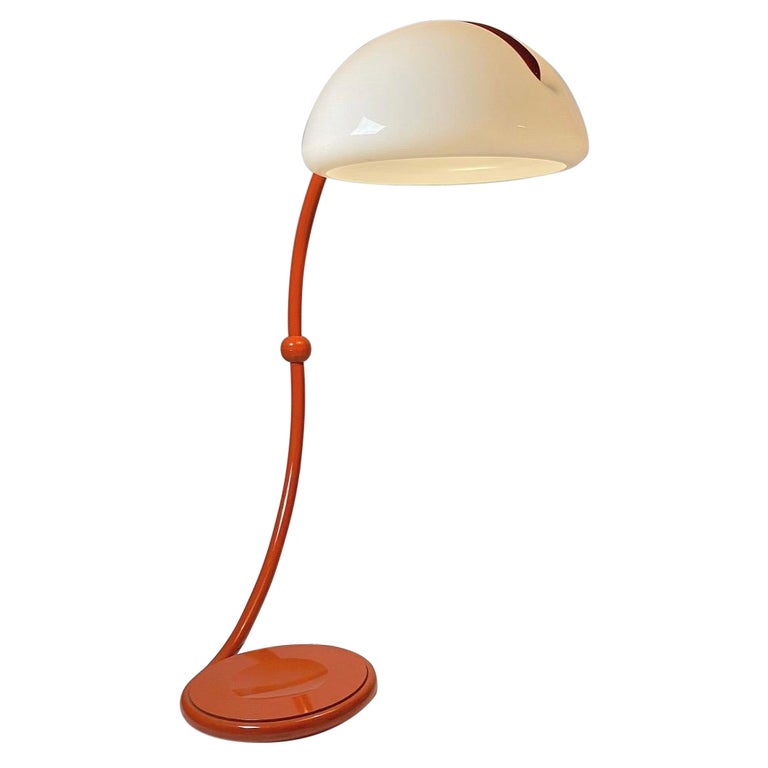 Orange Serpente Floor Lamp by Elio Martinelli for Luce, Italy 1970s For  Sale at 1stDibs