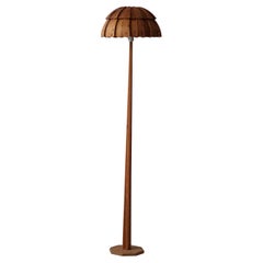 Mid Century Organic Floor Lamp in Pine, Swedish Cabinetmaker, Made in 1960s