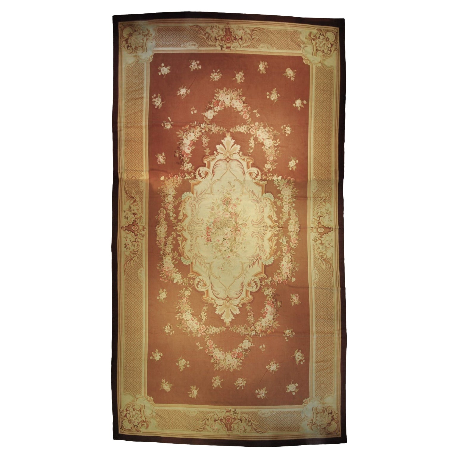Medaglione Aubusson del XIX secolo Louis Philippe e Colore Marrone, 1850 ca in vendita