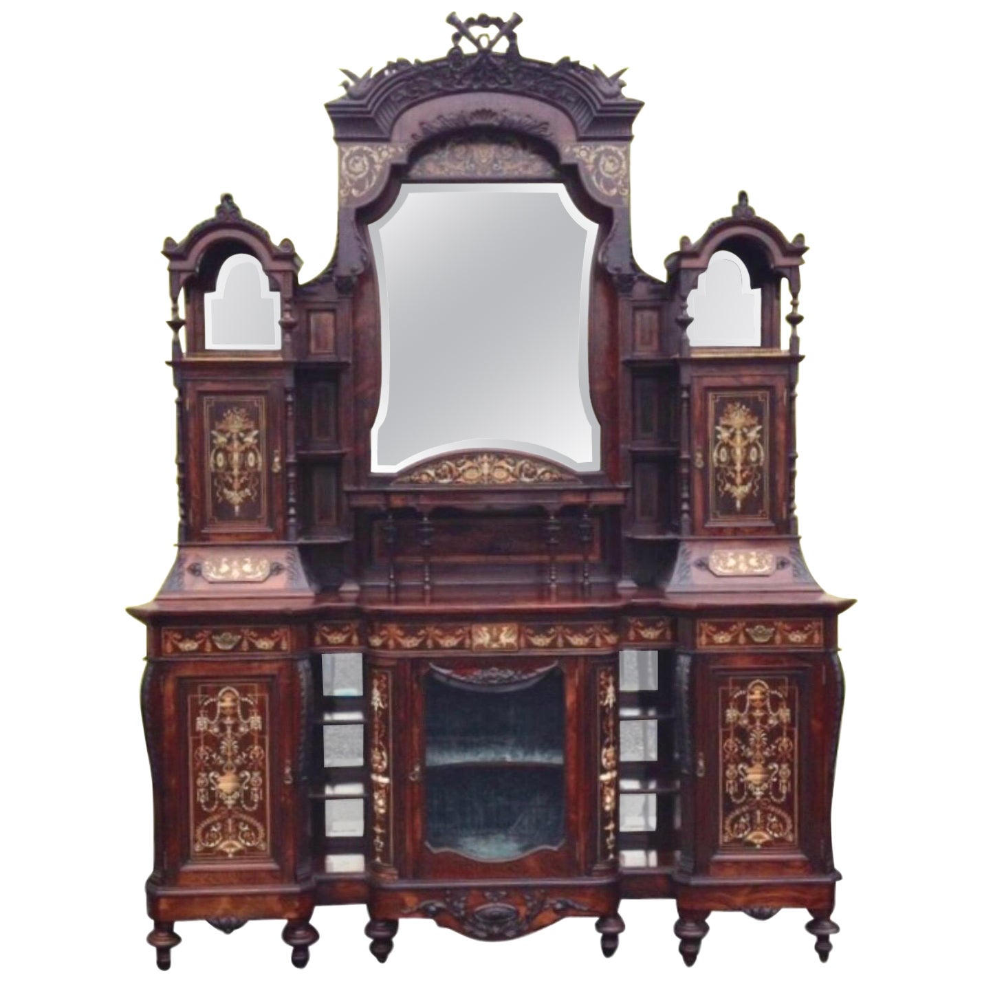 Very Large Trevor Page and Co Brass and Mahogany Display circa