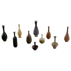 John Andersson for Höganäs, 10 Miniature Vases in Glazed Ceramics, 1970s