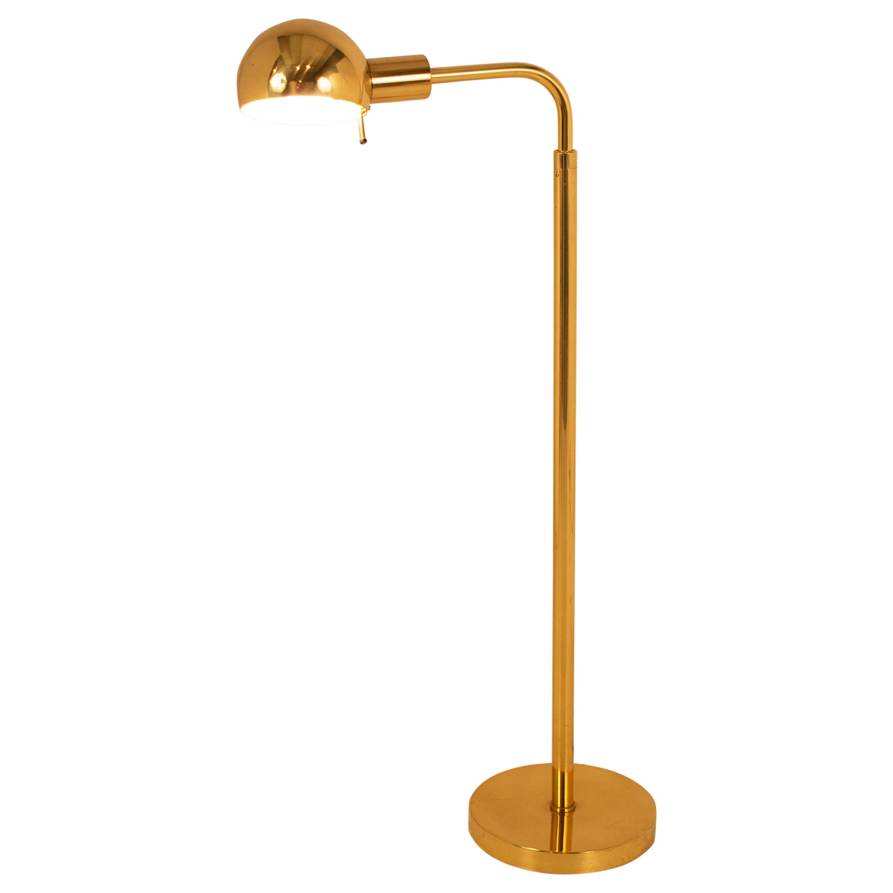 Adjustable Floor Reading Lamp, Brass, by Metalarte for Hansen, Spain, 1960s