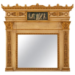Italian 19th Century Neoclassical Style Patinated and Giltwood Trumeau