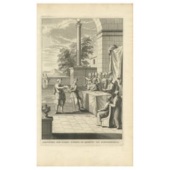 Antique Print Depicting the Divorce Customs of the Jews, ca.1725