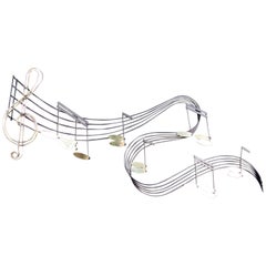 Musical Staff Metal Wall Sculpture by Curtis Jere