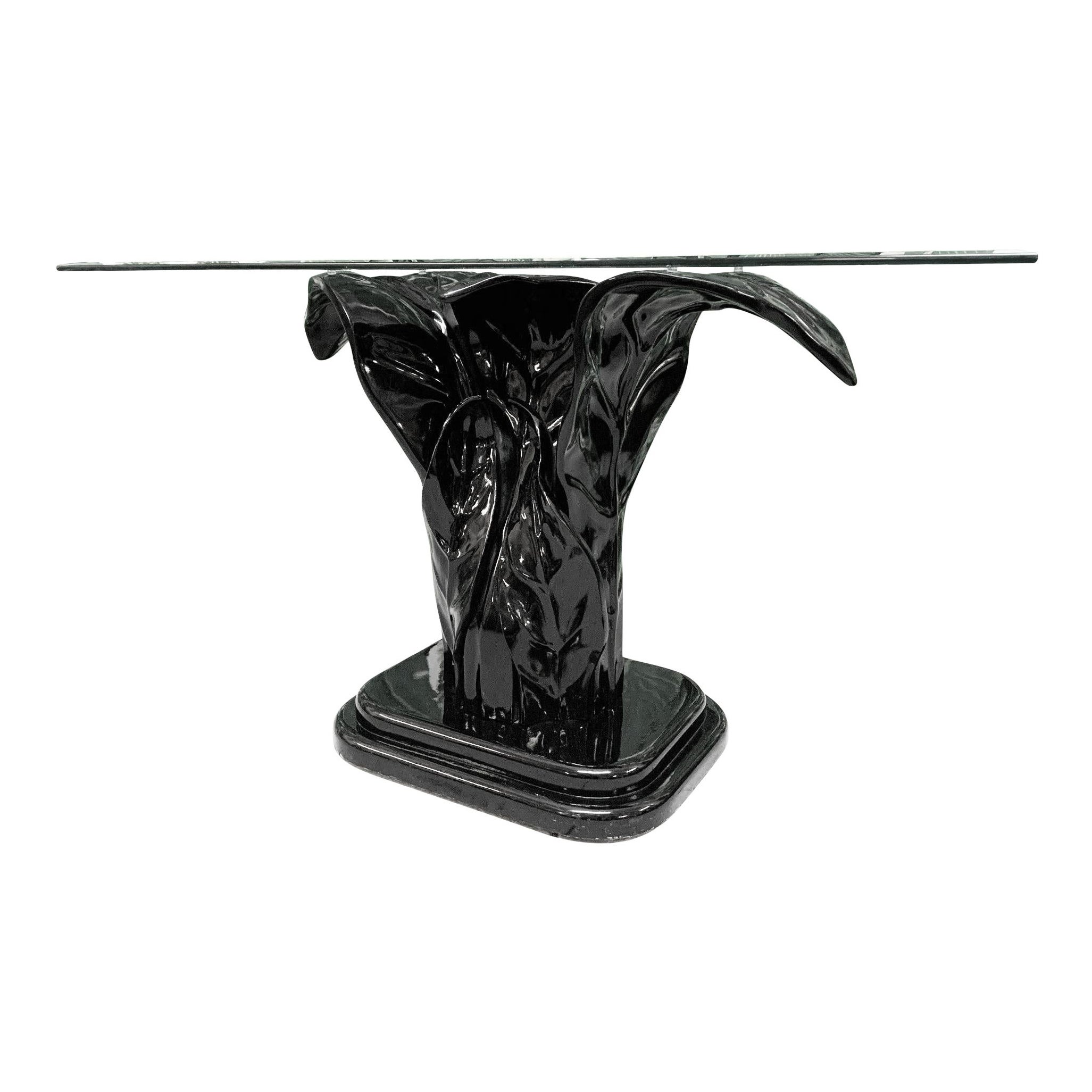 Sculptural Black Swan Statue Console Table at 1stDibs